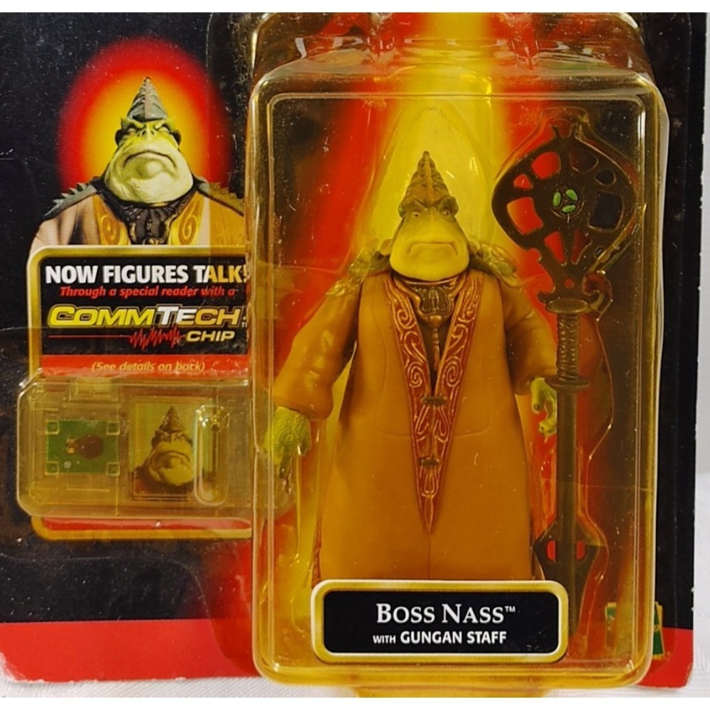 Star Wars Episode I Boss Nass 3.75 Inch Action Figure w/Staff Comm-Tech Hasbro - Picture 3 of 4